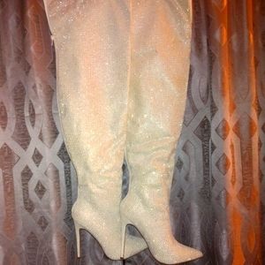 Thigh High Rhinestone Bling Boots